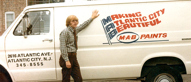 a van with 'Making Atlantic City Beautiful' printed on the side